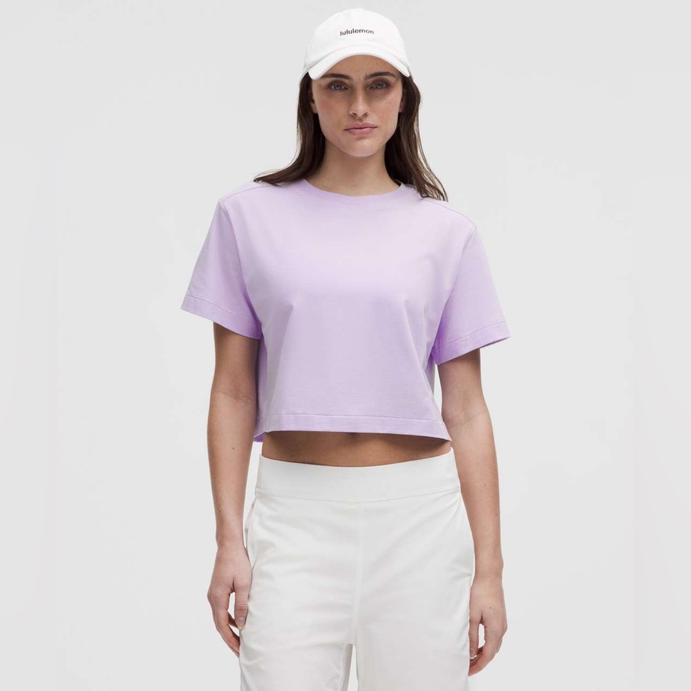 Lululemon All Yours Organic Cotton Cropped T-Shirt | Lavender Frost